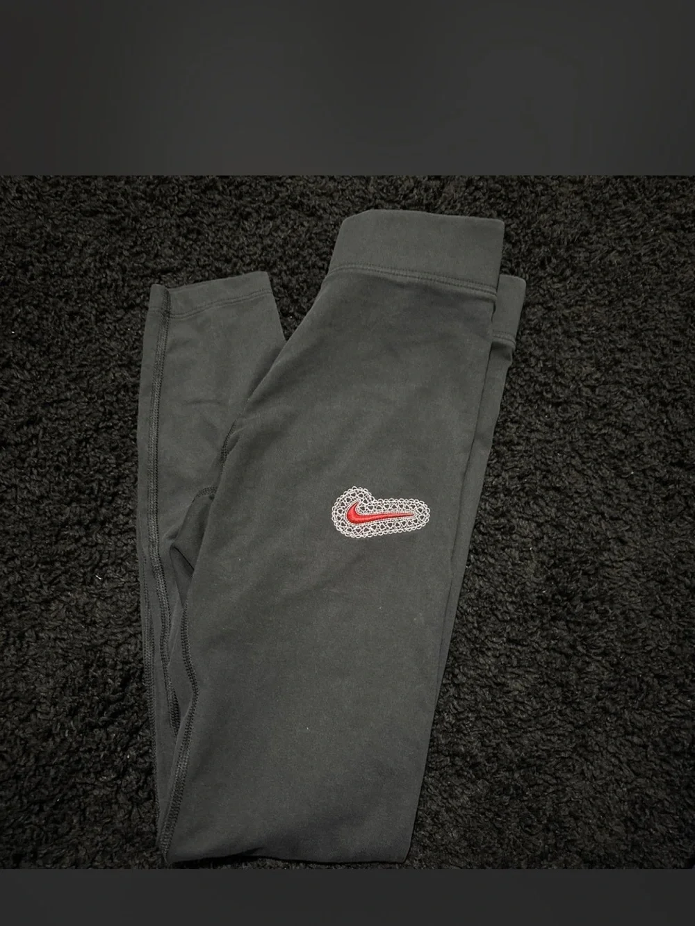 Nike Black Leggings with Red Logo Accent
